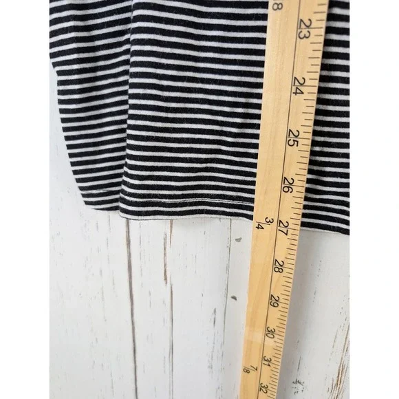 Old Navy Luxe Size XL Womens Black White Striped Short Sleeve Top - Picture 5 of 7